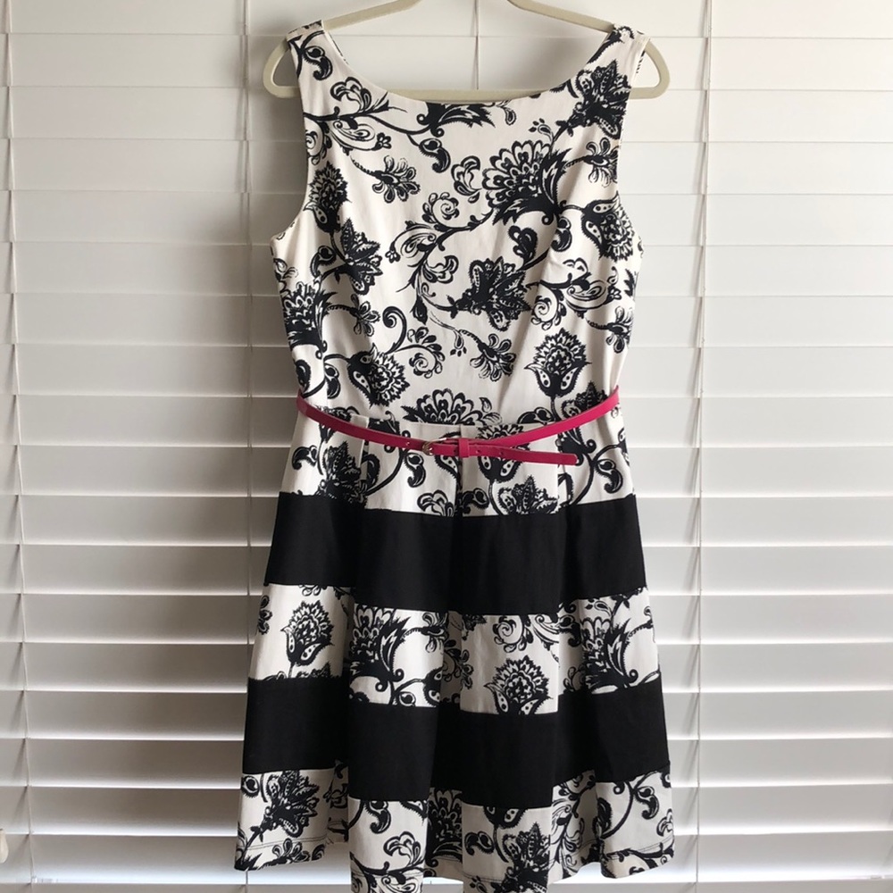 Tiana B. Fit & Flare Dress - Black/White